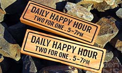 wooden bar signs